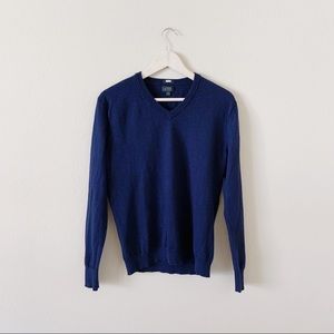 J.CREW! MEN’S! NAVY BLUE V NECK LONG SLEEVE SWEATER!